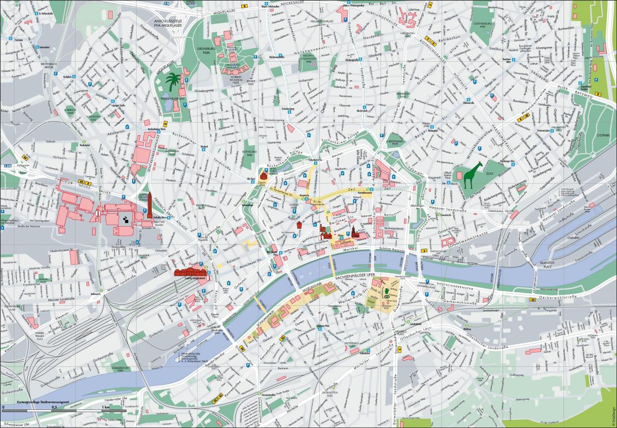 Mappa della città di Francoforte
