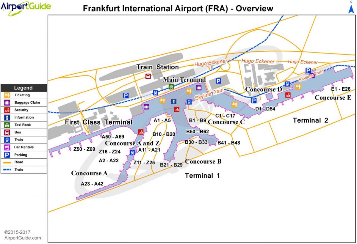 Mappa degli aeroporti di Francoforte
