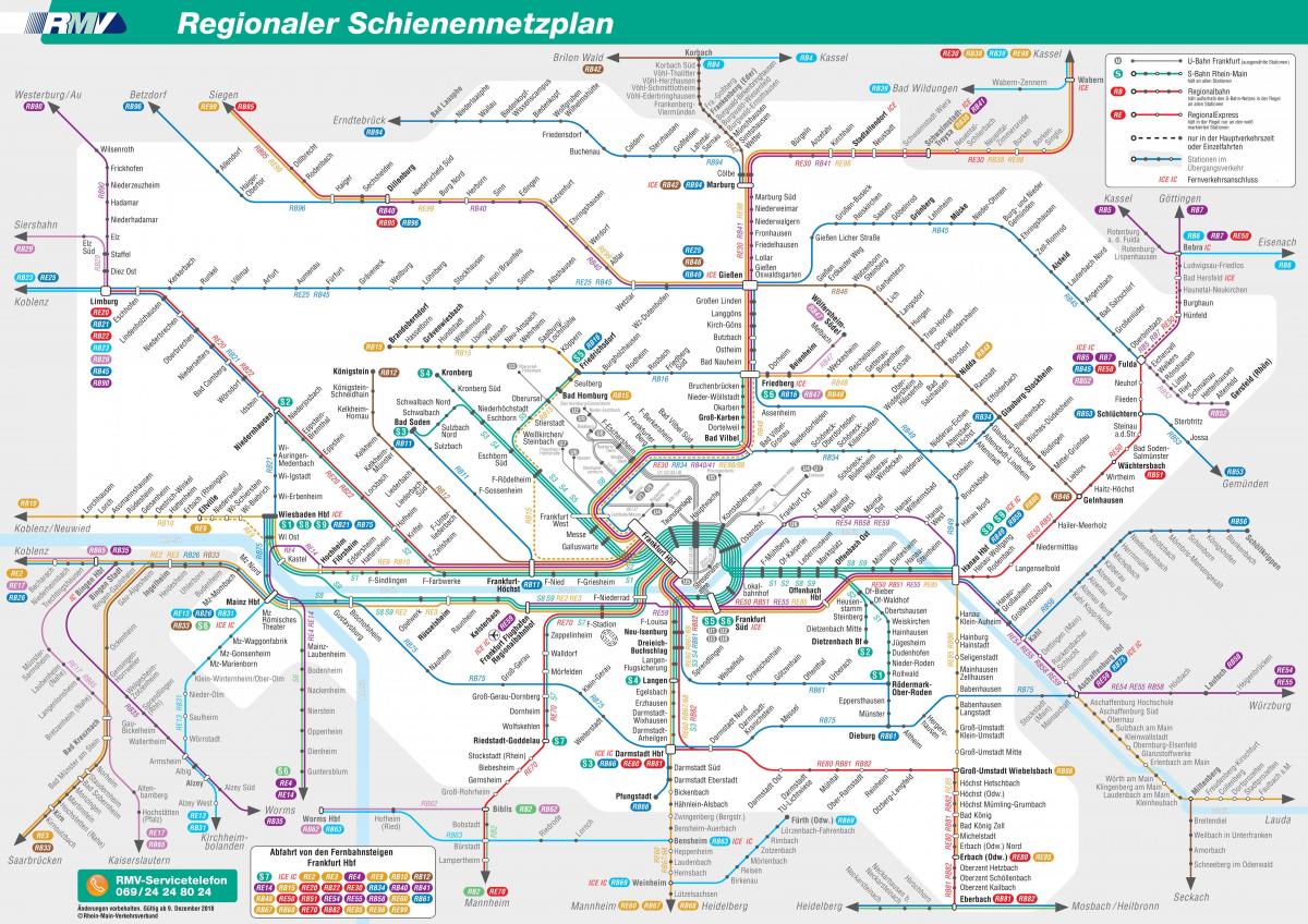 Mappa delle stazioni ferroviarie di Francoforte
